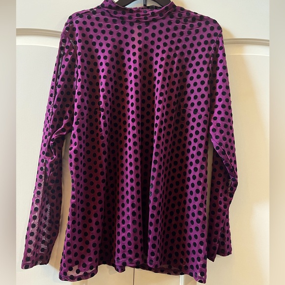 Lane Bryant fuchsia with black spot blouse 18/20 - Picture 1 of 4